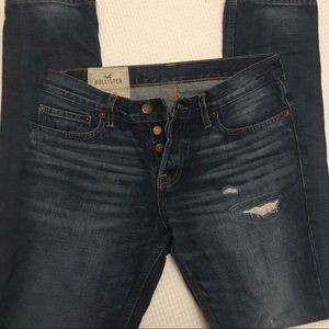 Hollister button fly jeans with distressing
